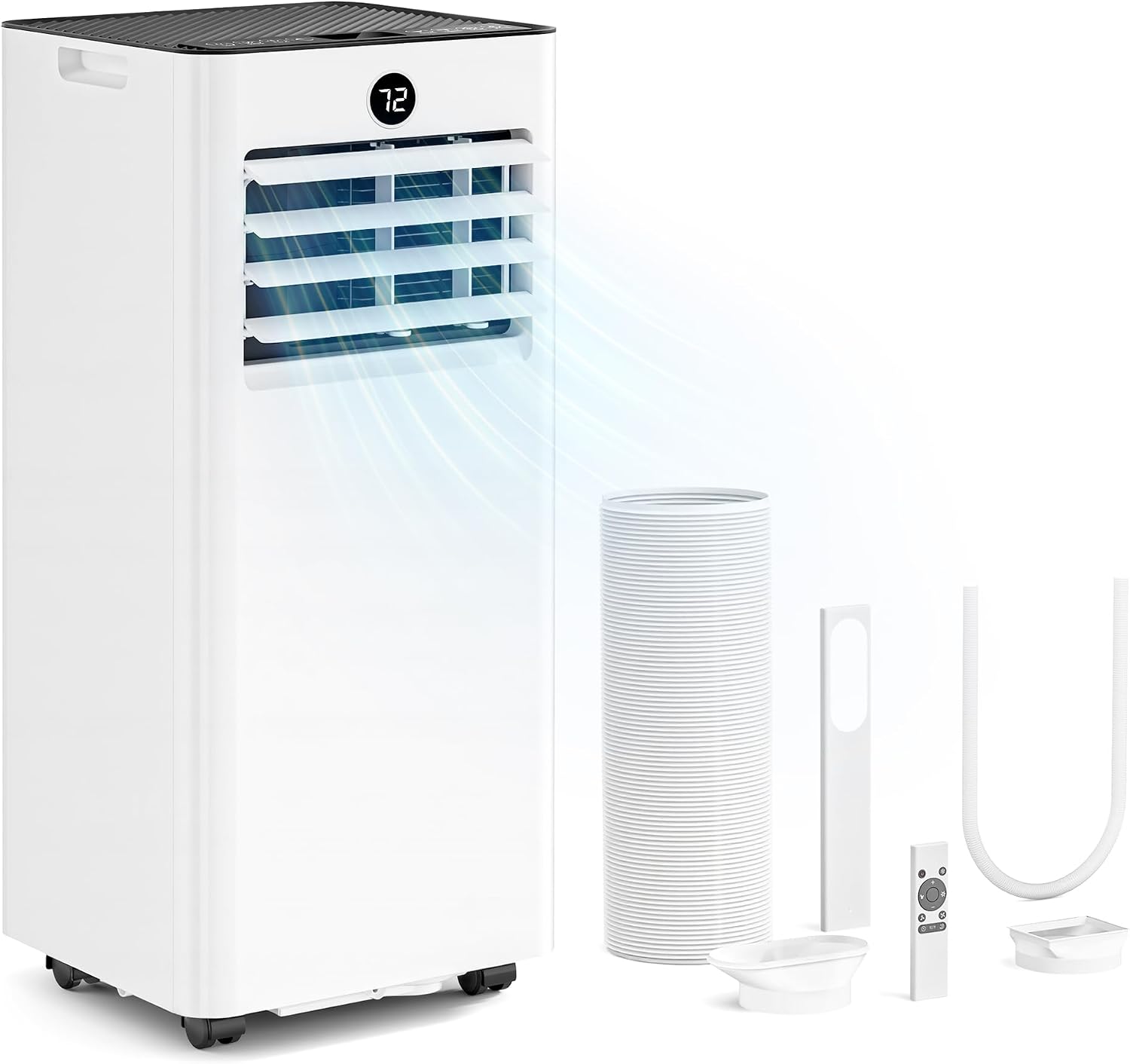 10000 BTU Portable Air Conditioners - Quiet Portable AC for Room up to 450 Sq. Ft, 4 in 1 AC Units with Cool, Fan, Dehumidifier, Sleep, 24H Timer/Remote/Window Kits, 2026 Model