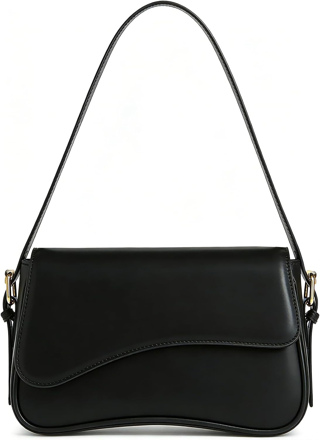 Amszke Shoulder Bag for Women Y2K Crossbody Purse PU Leather Underarm Handbag 2 Adjustable Strap for Daily Commute Travel