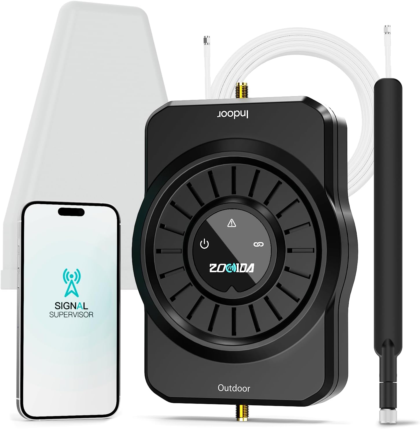 ZORIDA Cell Phone Signal Booster for All US Carriers, Boosts 5G 4G LTE 3G, Cell Phone Booster 72dB High Gain Antennas, Cellular Signal Booster Verizon, AT&T, T-Mobile, App Support FCC Approved