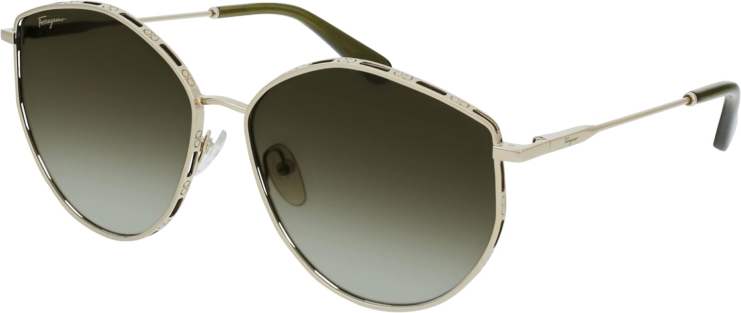 Ferragamo Women's Sf264s 60Mm Sunglasses, Gold