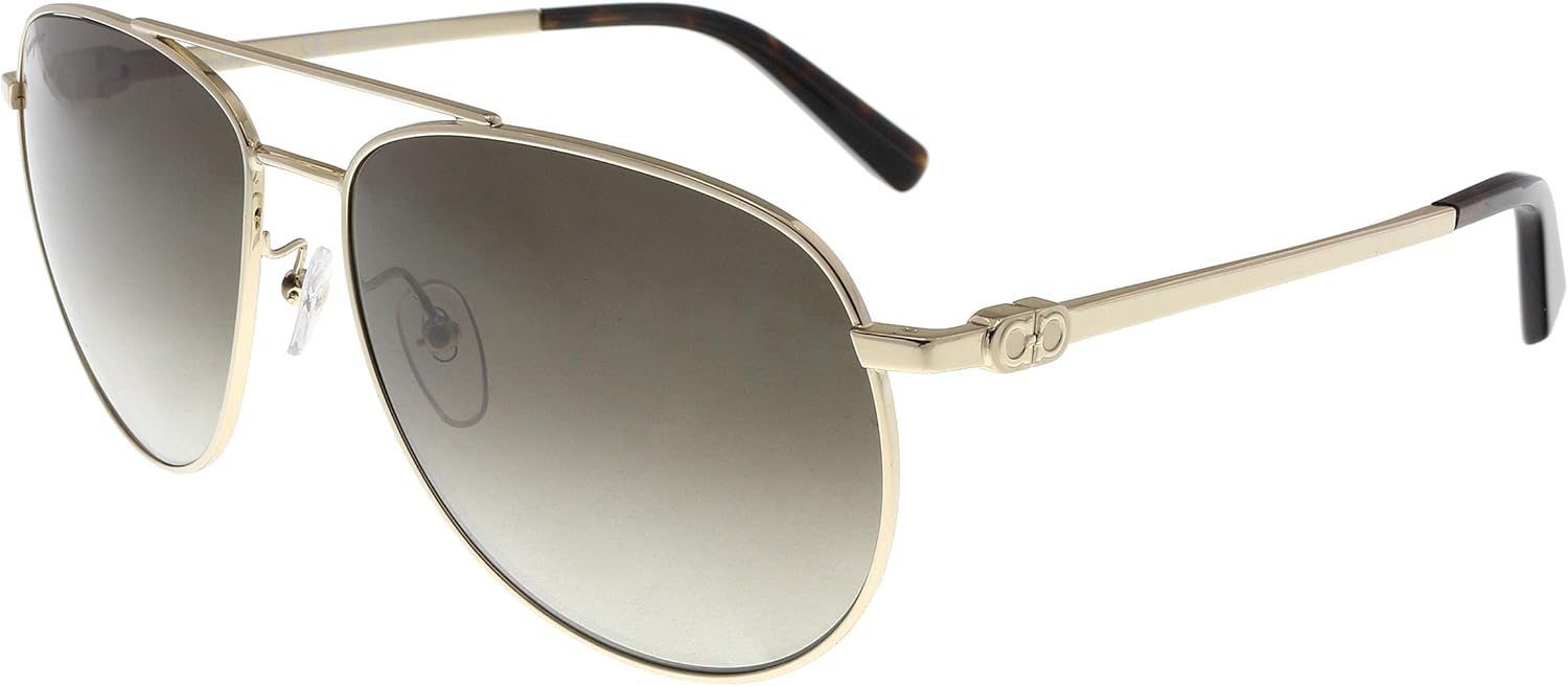 Salvatore Ferragamo Aviator Sunglasses SF157S 717 Gold Havana 60mm 157