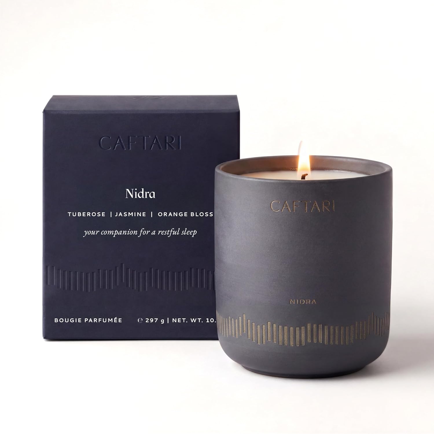 Luxury Aromatherapy Candle | Jasmine & Neroli Scented | 60 Hour Burn | Clean Coconut Soy Wax | Vegan, Gift-Ready Candle for Sleep & Home Spa Feel | Nidra
