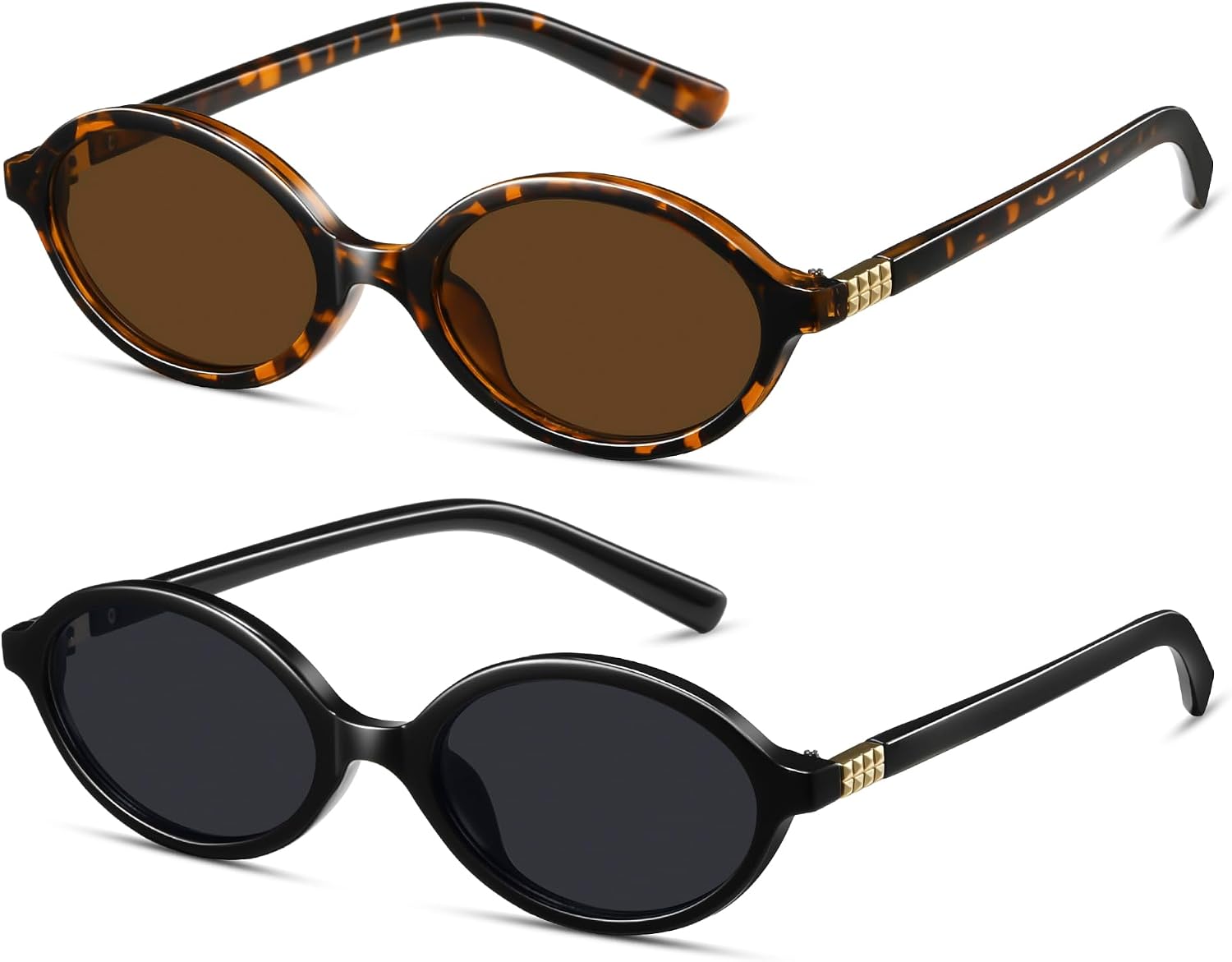 Retro Oval Sunglasses for Women Men Vintage Small 90s Y2K Trendy | Sun Glass UV400 Protection 2 Pack CL1628