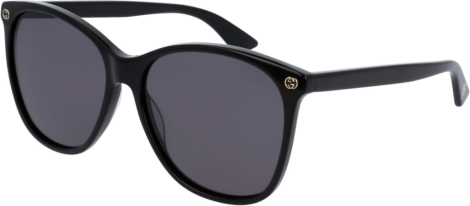 Gucci Womens UV Protection Classic Round Sunglasses Black 58mm