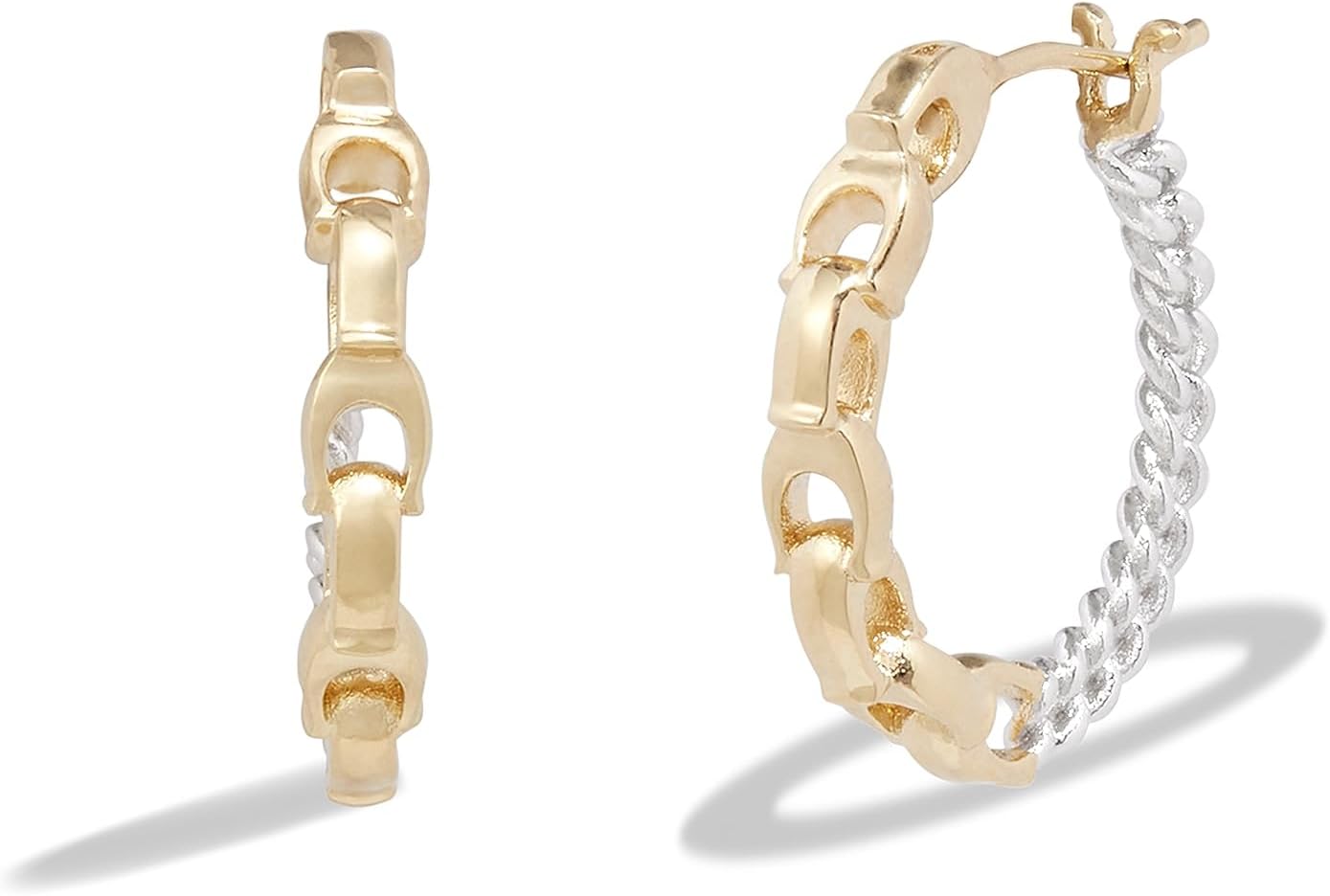 COACH Small Mixed Metal Hoop Earrings Two-Tone One Size