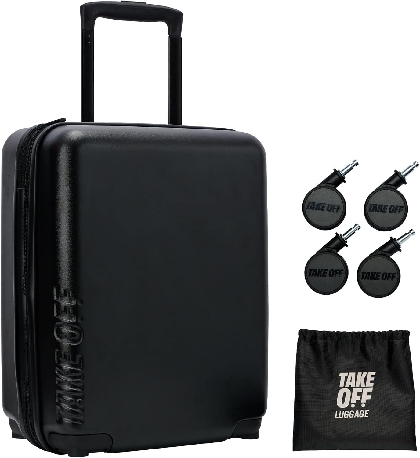 TAKE OFF Personal Item Suitcase 4.0 with Removable Wheels | Fits Spirit, Frontier & Allegiant 18x14x8 Sizer | Hardshell, TSA Lock, Under Seat Carry-On