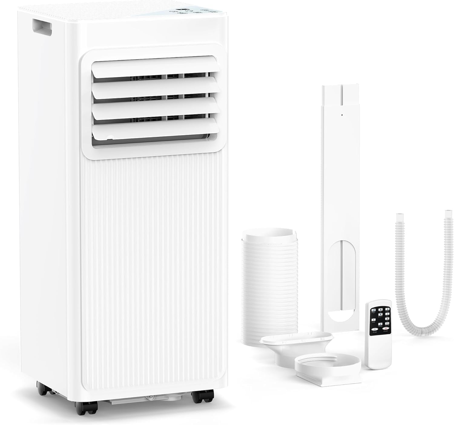 8000 BTU Portable Air Conditioners for Rooms up to 450 Sq Ft, 4 Modes Portable AC Unit with Cool/Fan/Dehumidifier/Sleep, Remote Control & 24H Timer, Energy Saving for Bedroom, Apartments