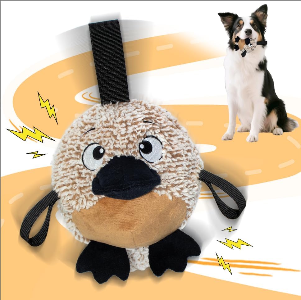 Interactive Dog Toy Automatic Bouncing Ball with Real Barks 2 Jumping Modes USB Type-C Rechargeable Motorized Plush Core for Small Medium Dogs Indoor Outdoor Exercise Gift