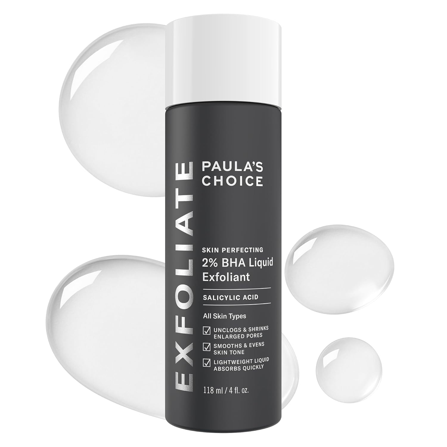 Paula's Choice SKIN PERFECTING 2% BHA Liquid Exfoliant | Gentle Salicylic Acid Facial Exfoliator for Blackheads, Enlarged Pores, Wrinkles & Fine Lines