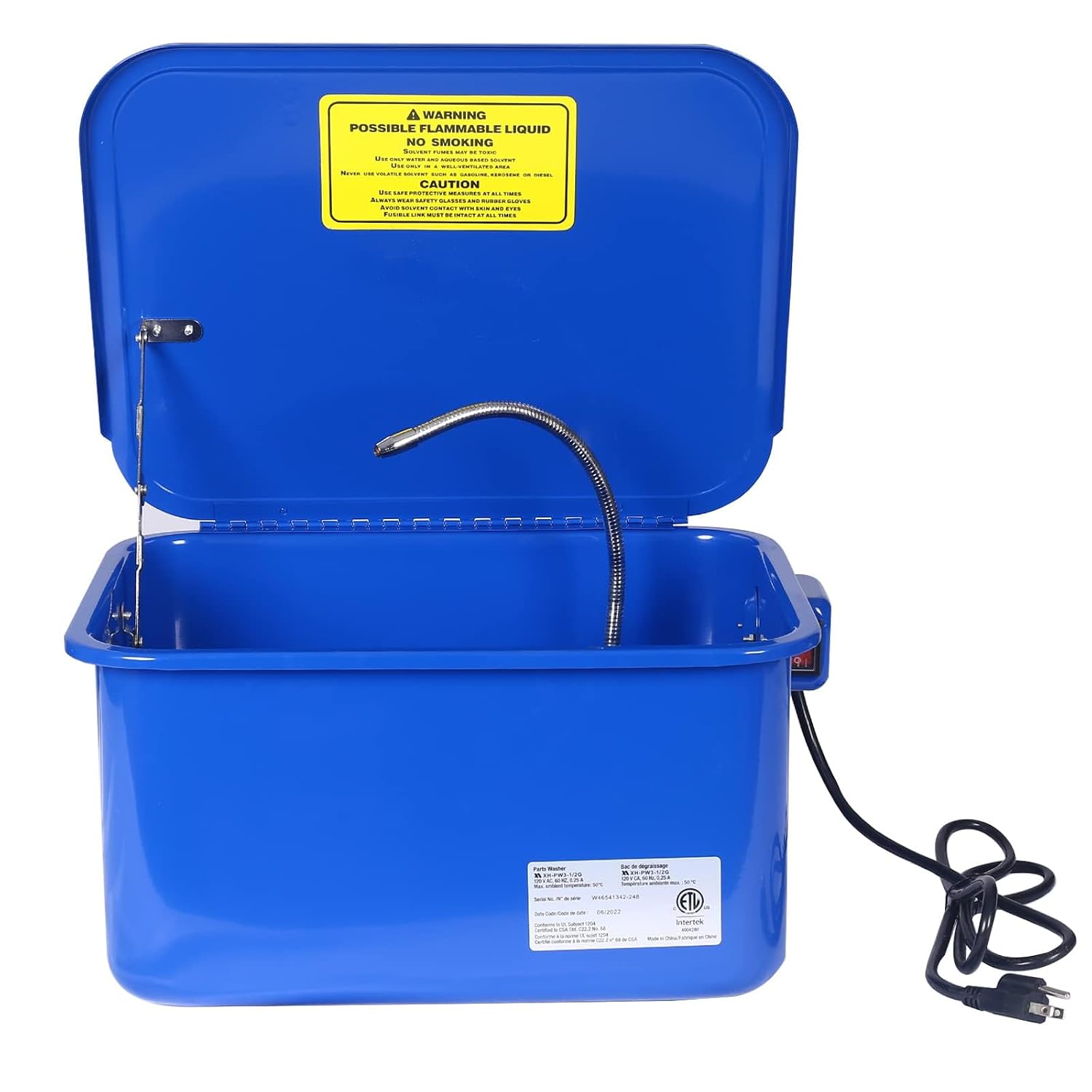 3.5 Gallon Portable Parts Washer with 110V Pump - Automotive Parts Cleaner for Wheel Bearings, Gears, and Carburetors (3.5 Gallon)