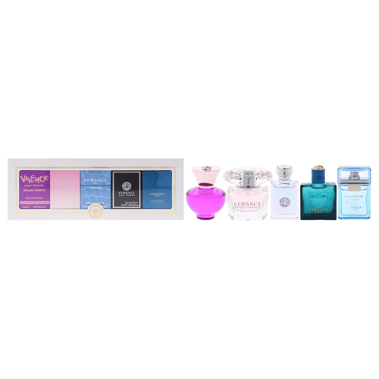 Versace Perfume Collection - Eros, Bright Crystal, Dylan Blue & More 5 Piece Set |