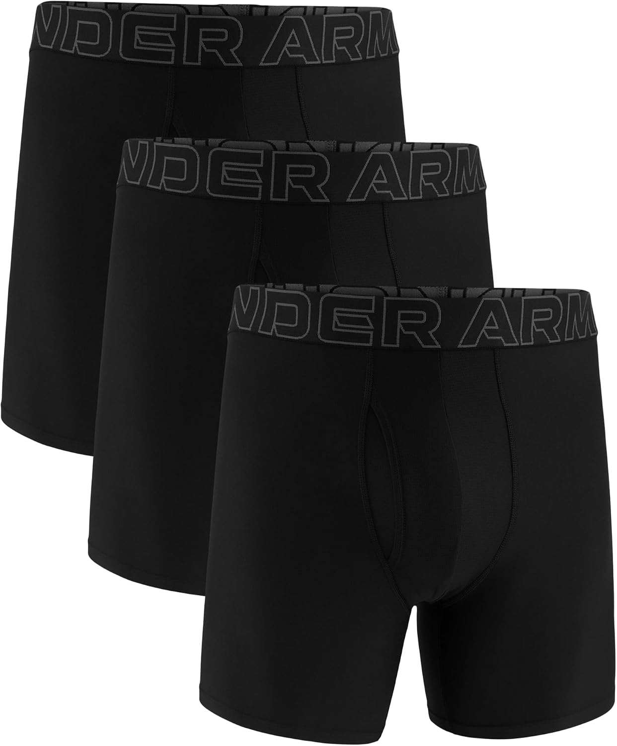 Under Armour Men's Performance Tech Boxerjock Brief Underwear, 6" Inseam, All-Day Comfort & Ultra-Soft, 3-Pack