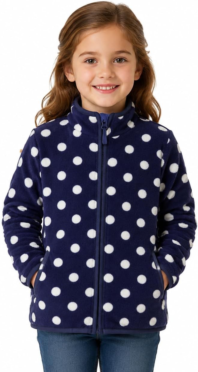 Toddler Boys Girls Fleece Jacket Lightweight Fall Spring 2-12 Years | Soft Anti-Pilling Fleece, Lightweight Fit, Easy Zip-Up, Hand-Warm Pockets, Windproof Stand-Up Collar, Wear Alone or as Layer