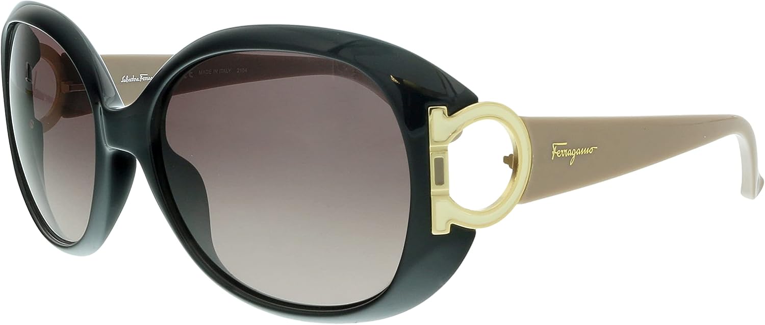 Ferragamo Brown Gradient Oval Sunglasses SF668 001 57