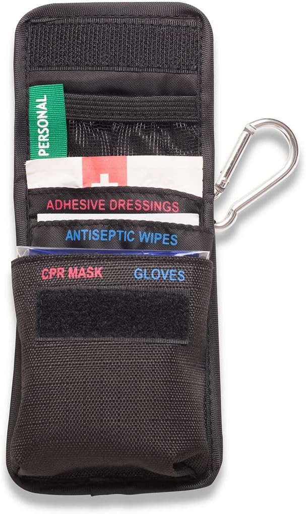 SURVIVAL Pocket First Aid Kit - Small First Aid Kit for Camping, Hiking, Backpacking, Travel, Vehicle, Mini First Aid kit for Outdoors - 14 Pieces