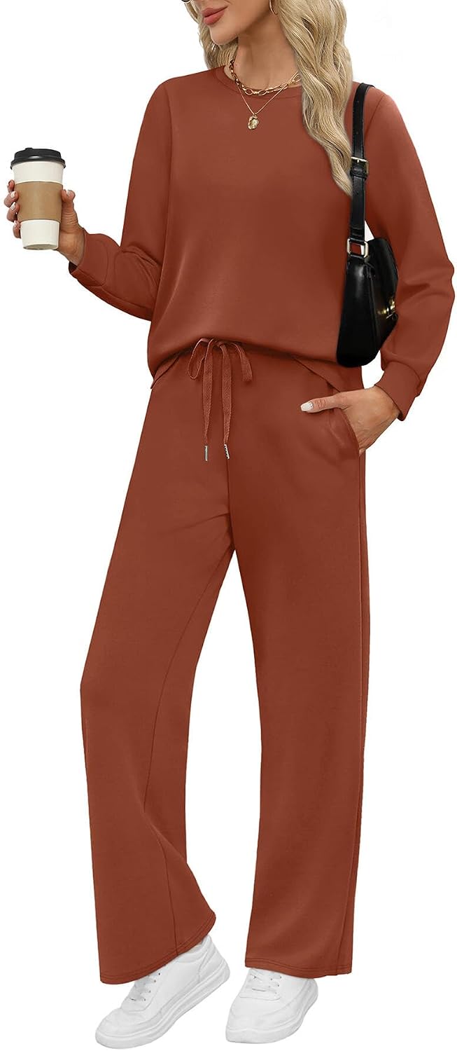 WIHOLL Lounge Sets for Women 2 Piece Travel Vacation Outfits Fall 2026 Sweatsuit Tracksuit