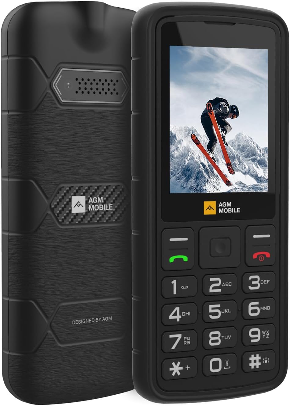AGM M9 Rugged Feature Phone, 4G Basic Cell Phone, Simple Mobile Phone, Waterproof & Drop-Proof, Large Buttons, Large Fonts, Speed Dial, 3 Card Slots, FM Radio, Flashlight, 1200mAh, for T-Mobile ONLY