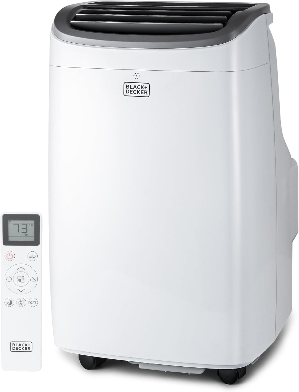 BLACK+DECKER Portable Air Conditioner, 9,000 BTU, BPACT08WT, White | 5,300 BTU SACC for Rooms up to 400 Sq. Ft., 3-in-1 Portable AC, Fan and Dehum with Follow Me Remote Control and Window Kit