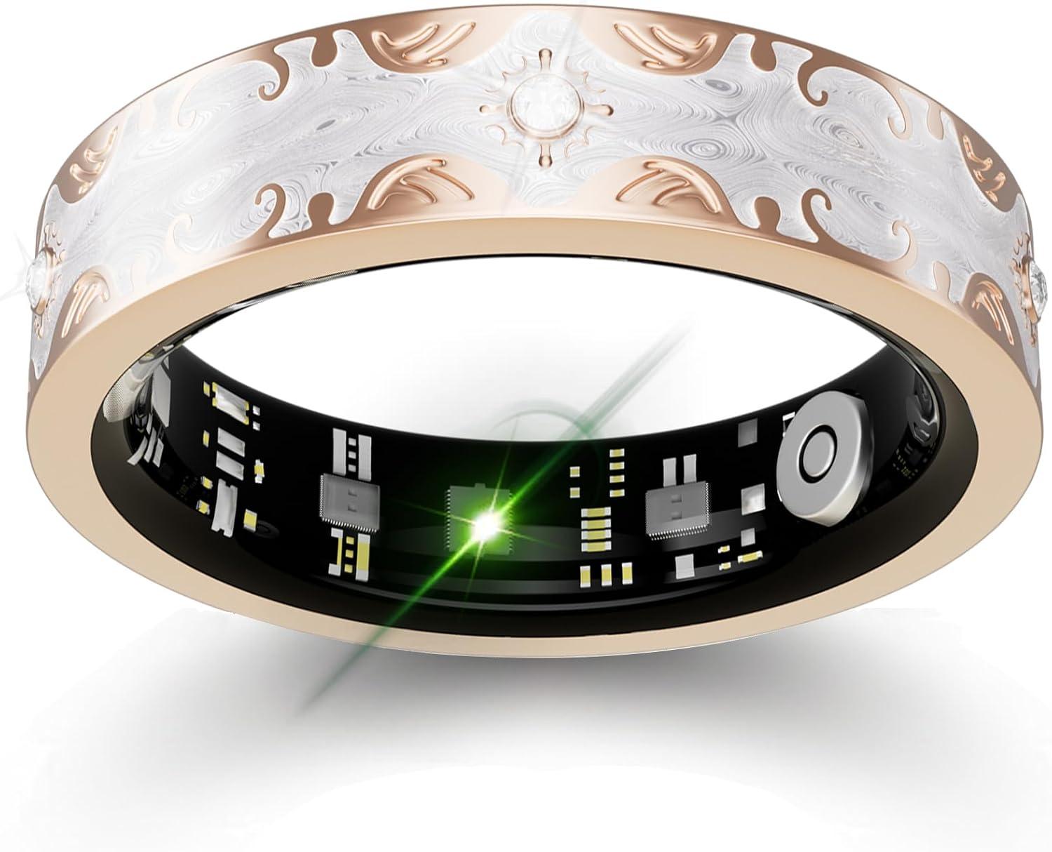 Smart Ring for Women Gift, Fitness & Vital Signs Monitoring, Sleep Tracker/Remote Photography/No Subscription(White,10#)