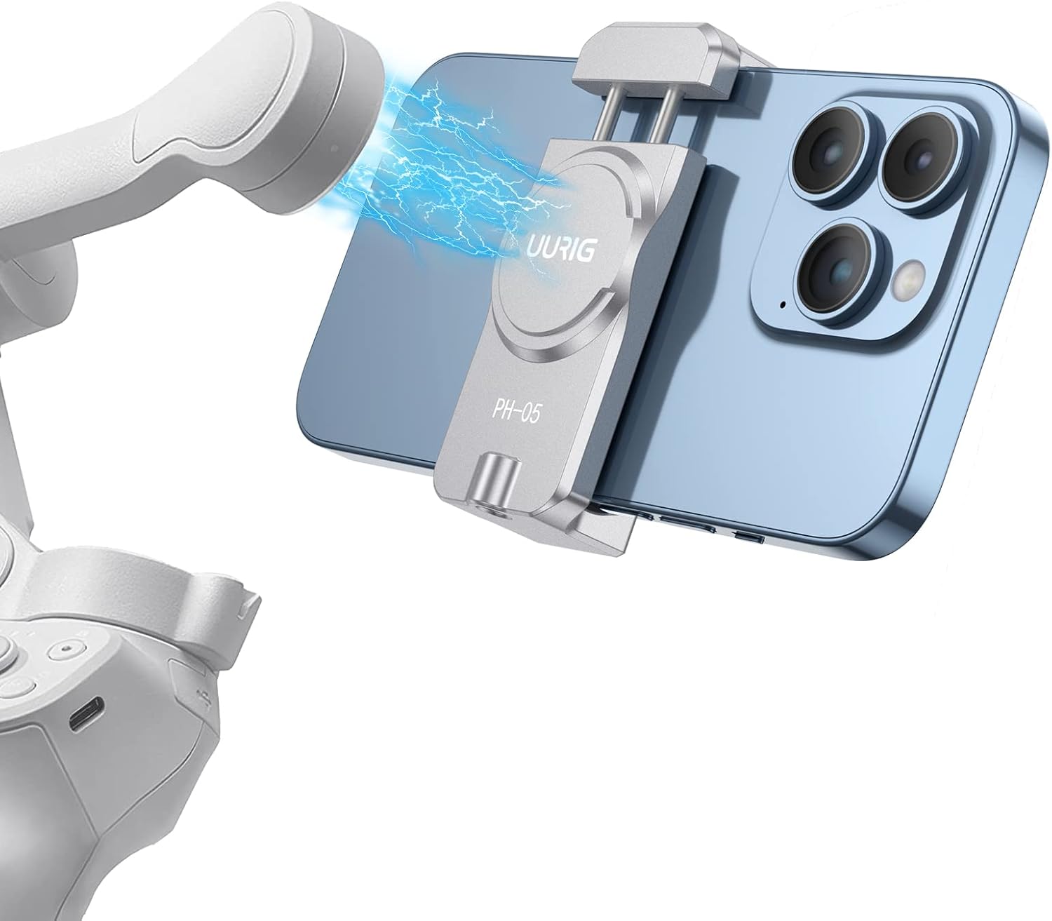 UURIG Magnetic Cell Phone Clamp for DJI OM, Phone Tripod Mount, Handheld Gimbals Magnetic Ring Holder for DJI OSMO Mobile 8/7/7P/6,OM 5/OM 4/OM 4 SE Accessories