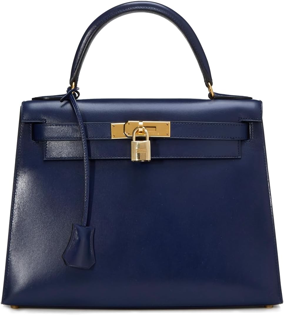What Goes Around Comes Around Women's Pre-Loved Hermes Blue Box Kelly 28 Satchel