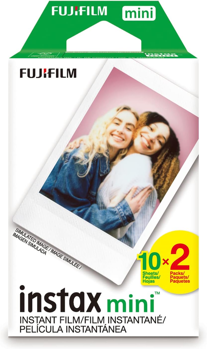Fujifilm Instax Mini Instant Film Twin Pack (White), 20 Photos