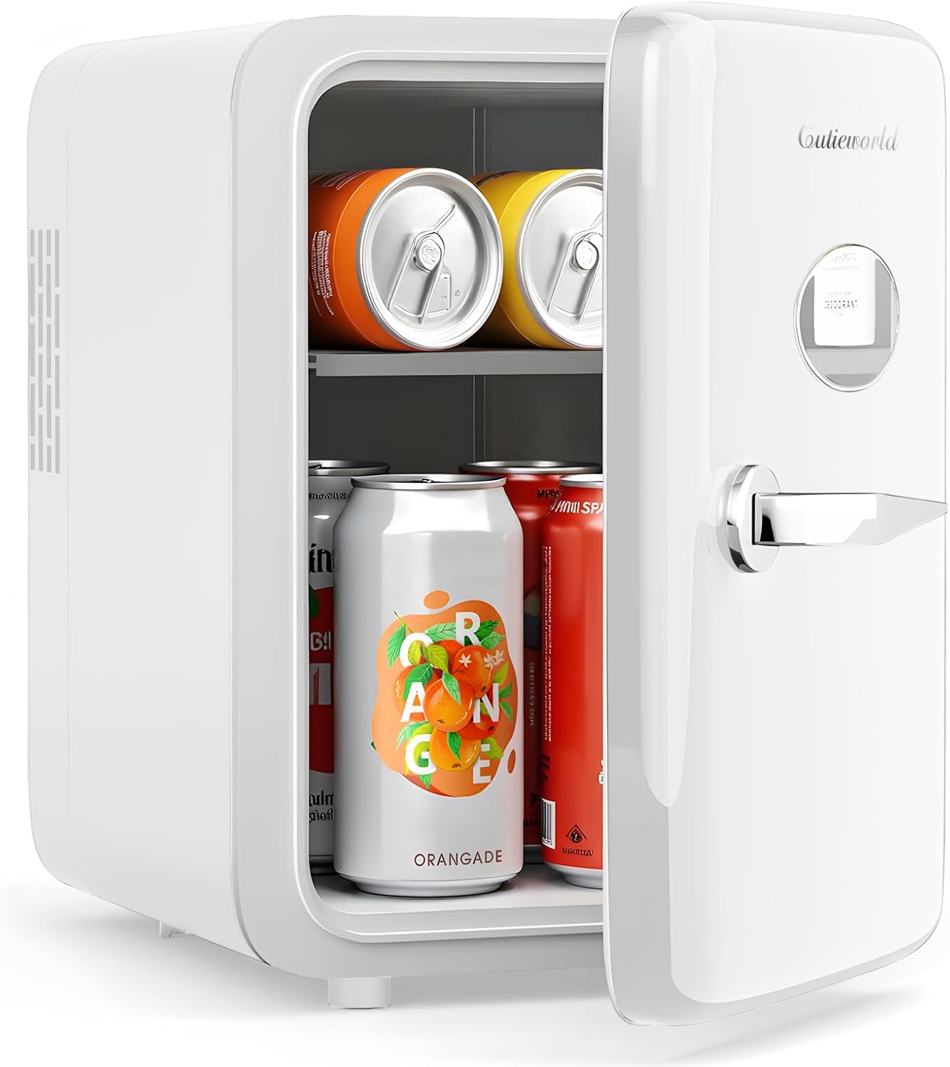 CUTIEWORLD Skincare Fridge - 4L Makeup Fridge for Refrigerating Makeup, Skincare and Food, Mini Fridge for Bedroom, Office and Car, Cooler and Warmer, Beverage Cooler, Pearly white