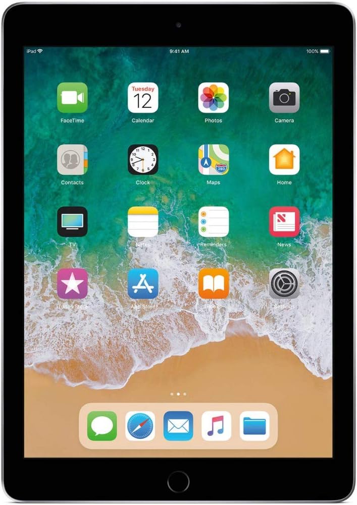 Apple iPad 9.7-inch Retina Display with WIFI, 32GB, Touch ID, 2017 Mode - Space Gray (Renewed) | Retina Display, WIFI, Touch ID, 2017 Model, Renewed