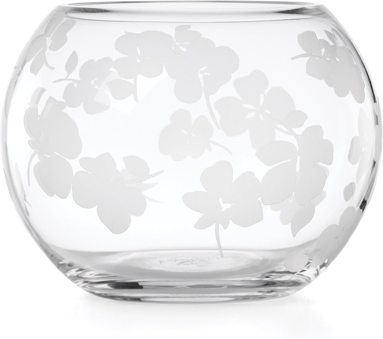 kate spade new york Spring Pansies Glass Decorative Bowl | glass and crystal, hand wash only | petite rose bowl for flowers | 4.5 inch, gift for women, home decor