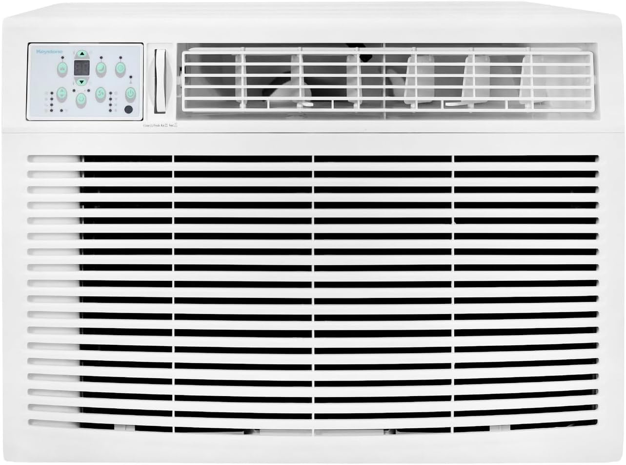 Keystone 23,200 BTU Window Air Conditioner with 16,000 BTU Supplemental Heat and Dehumidifier, 230V, Window AC for Large Rooms up to 1,500 Sq.Ft. with Smart Remote Control