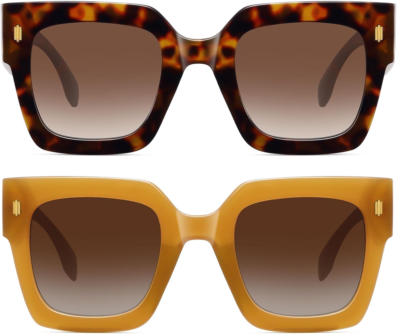 Retro Square Sunglasses for Women Men Trendy Oversized Sunnies Big Shades