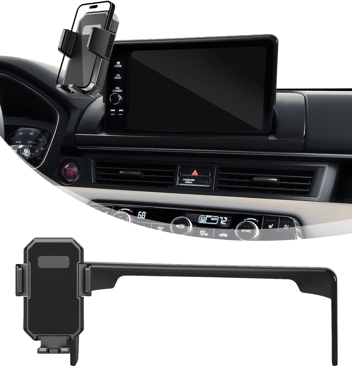 PZK Car Phone Holder for Honda CRV/HRV 2023-2026 Accessories 7/9'' Screen | Auto Lock CR-V HR-V Car Phone Holder 360° Rotation Hands-Free Not Affect Vent Phone Cradles Fit All 4.0-7.0'' Smartphoens
