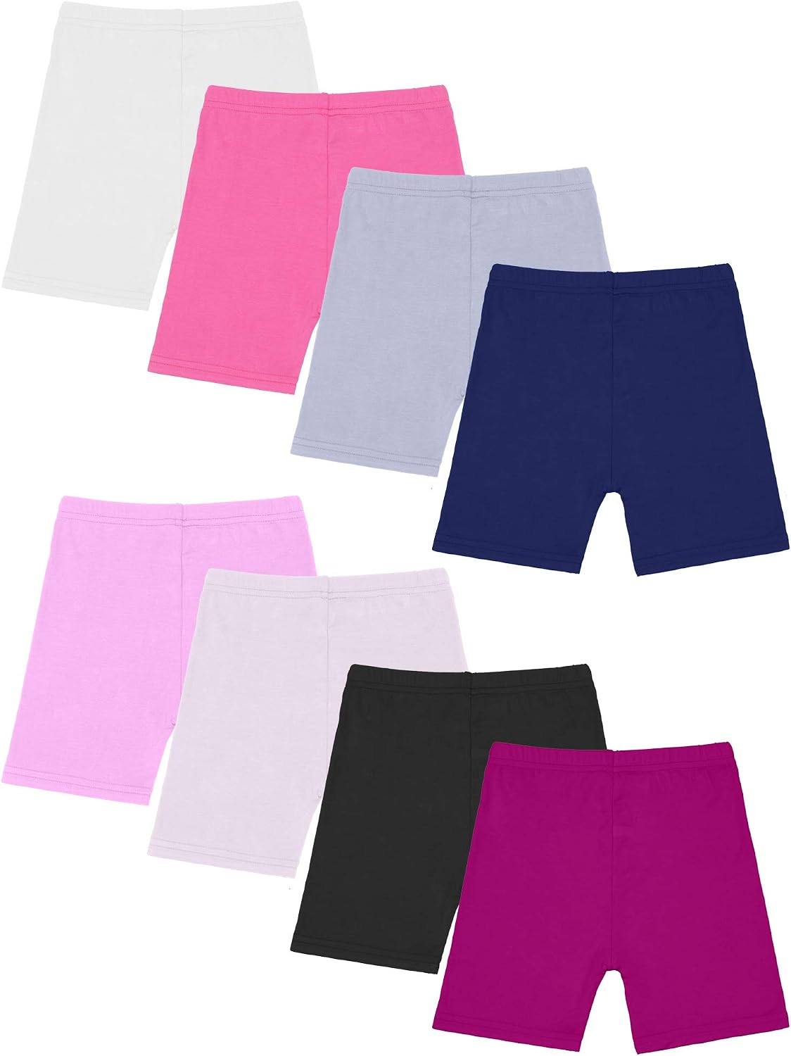 Ruisita 8 Pack Girls Bike Cartwheel Shorts Toddler Under Dress Dance Short Kids Safety Shorts(2-14 Years Old and up)