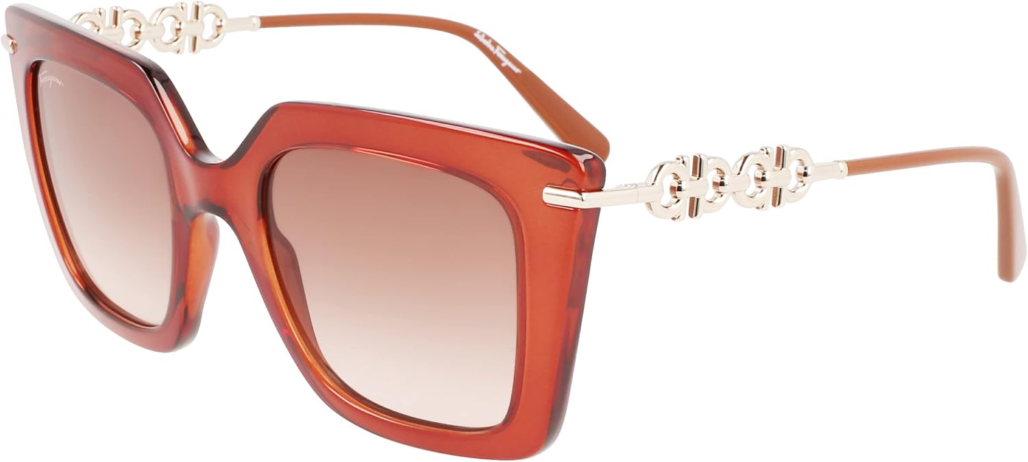 Salvatore Ferragamo Sunglasses Square Full Rim, Black Frame and Smoke Gradient Lens SF1041S001