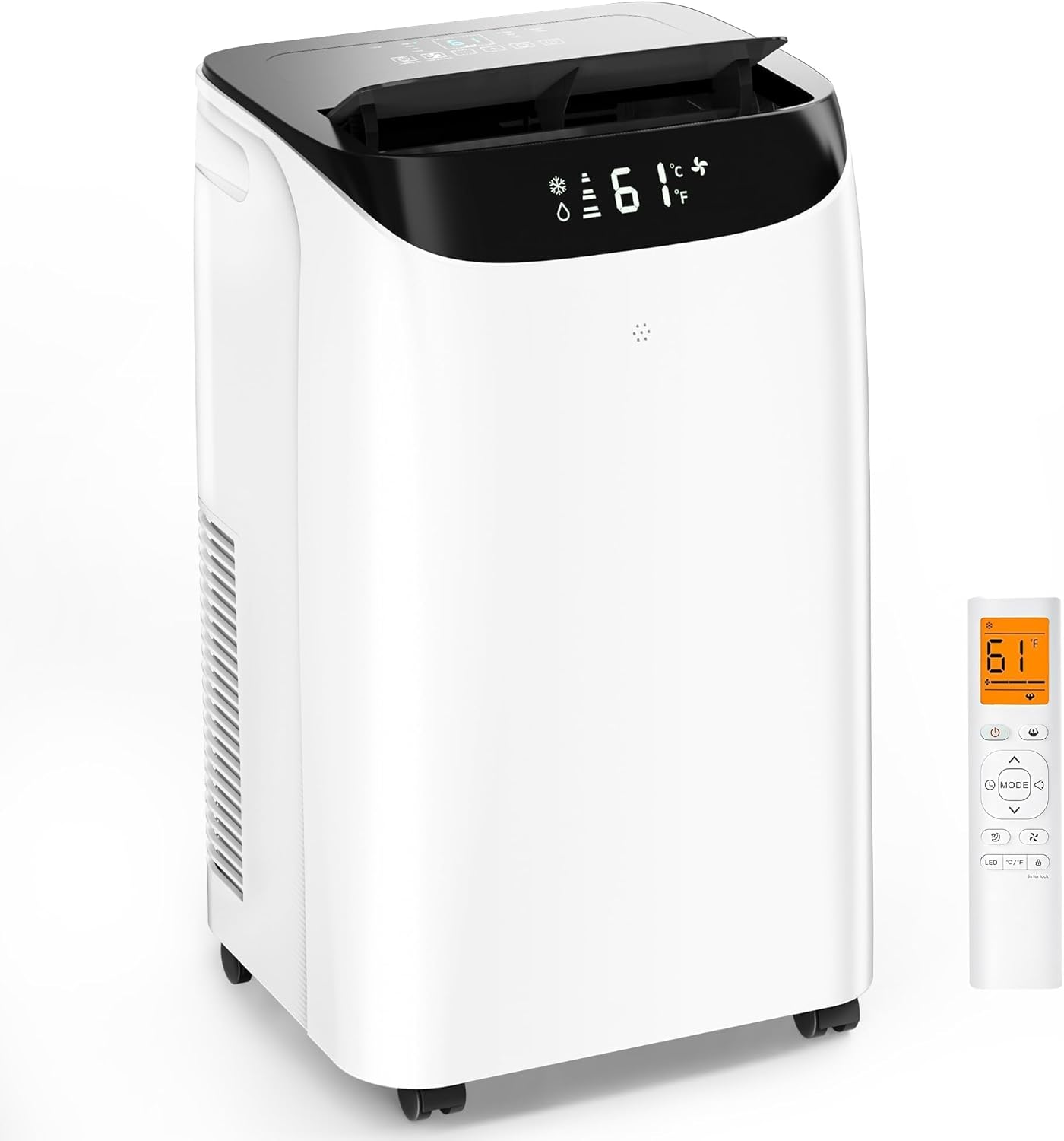 14000 BTU Portable Air Conditioners, Cools Up to 700 Sq.Ft, Free standing AC Unit, Cooling, Dehumidifier, Fan, Sleep Mode, Remote Control & Installation Kit, White