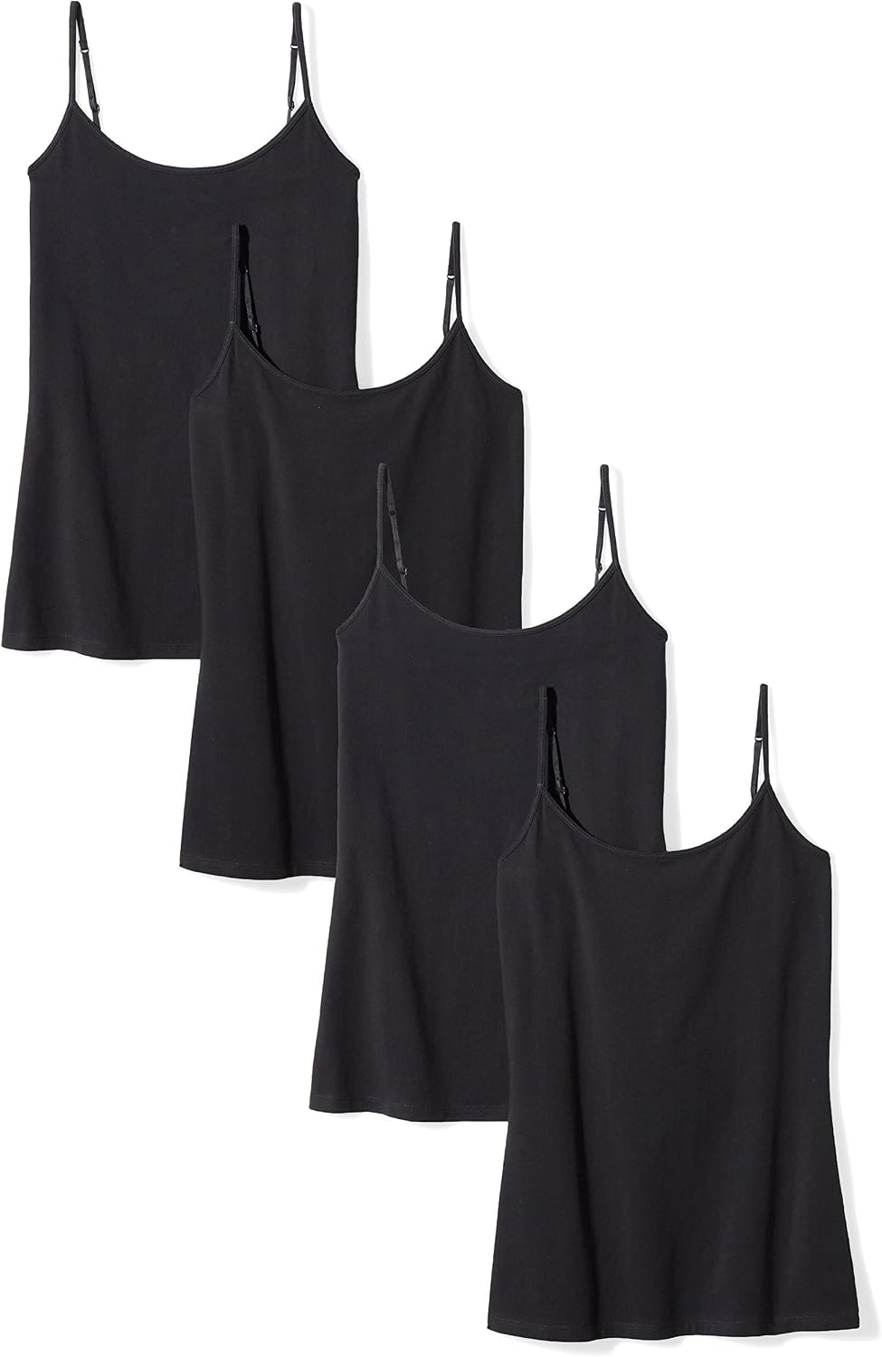 Amazon Essentials Women's Slim-Fit Camisole for Layering and Everyday Wear, Pack of 4