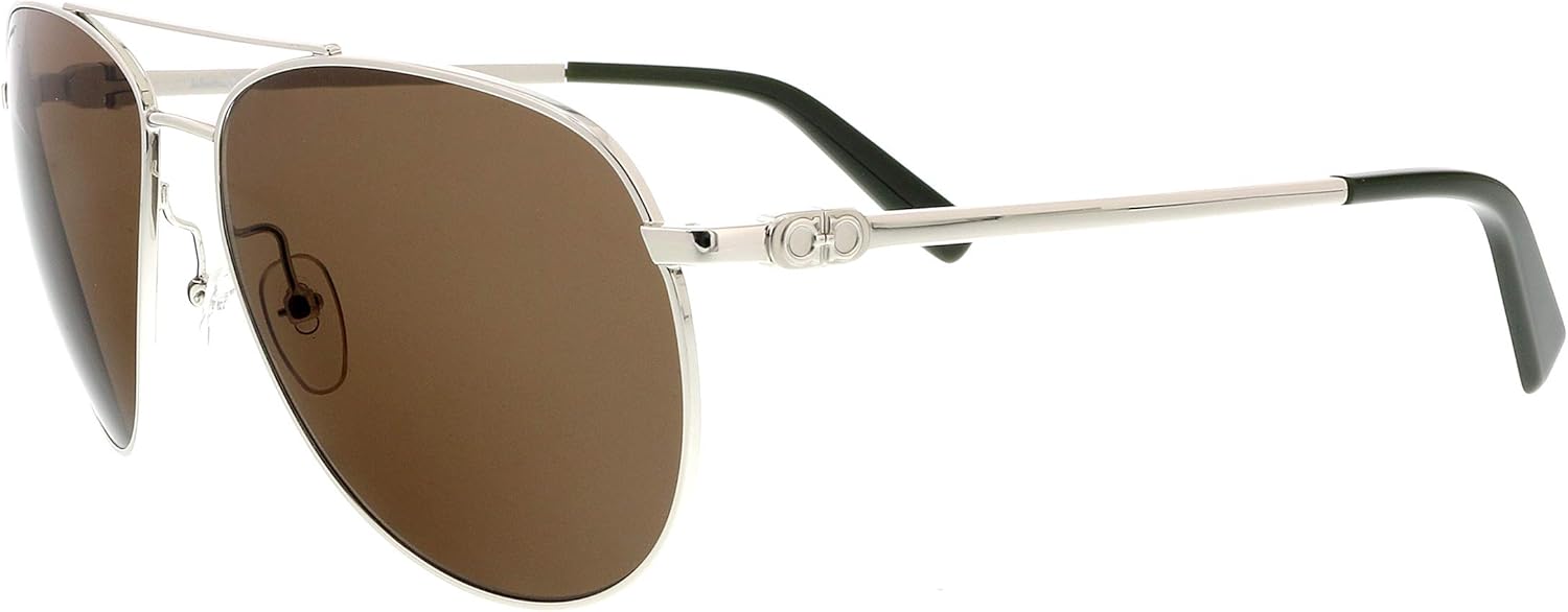 Ferragamo Brown Polarized Aviator Sunglasses SF157S 045 60