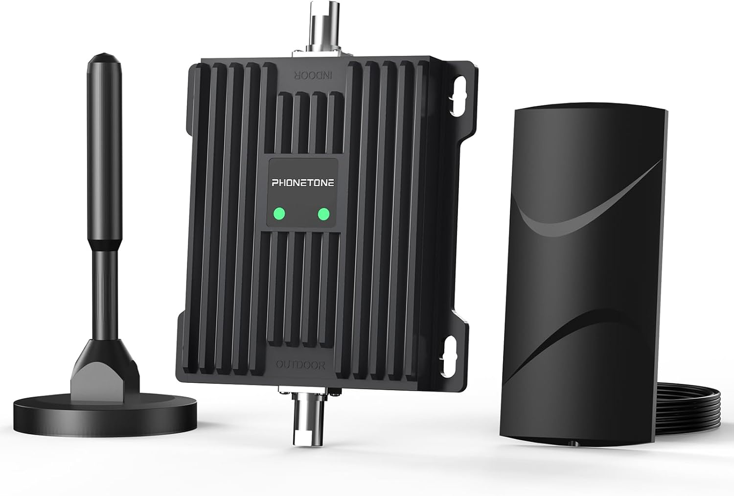 Vehicle Cell Phone Signal Booster for Car, SUV and Truck | Boosts 5G 4G LTE Data & Volte on Band 12/13/17 | Omni-Directional Roof Antenna Easy Installation | FCC Approved (Black) | Boosts 5G 4G LTE Da