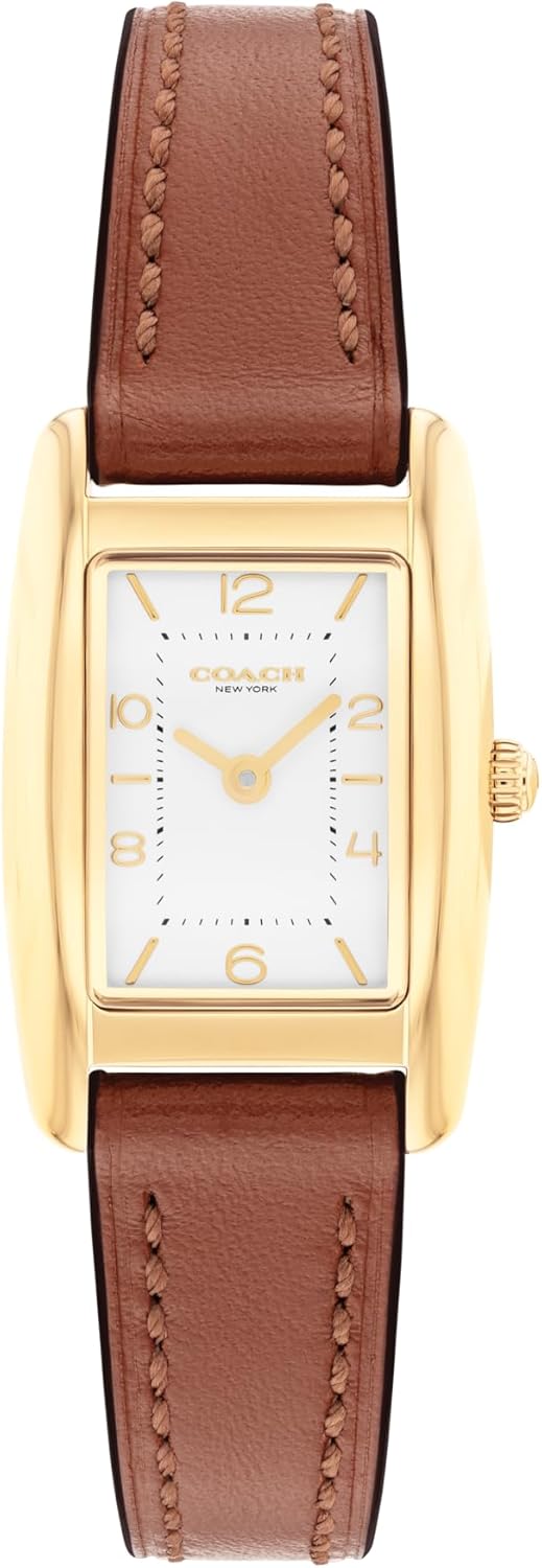 COACH Reese Women’s Quartz Analog Watch - Leather Strap, Modern Minimalist Timepiece - Gift for Her 20mm