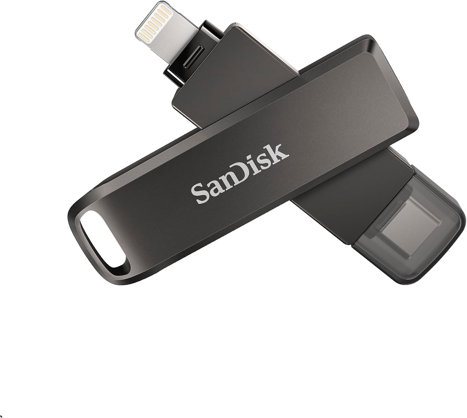 SANDISK 64GB iXpand Flash Drive Luxe with Lightning and USB-C connectors - Works with iPhone 14 and older – SDIX70N-064G-GN6NN