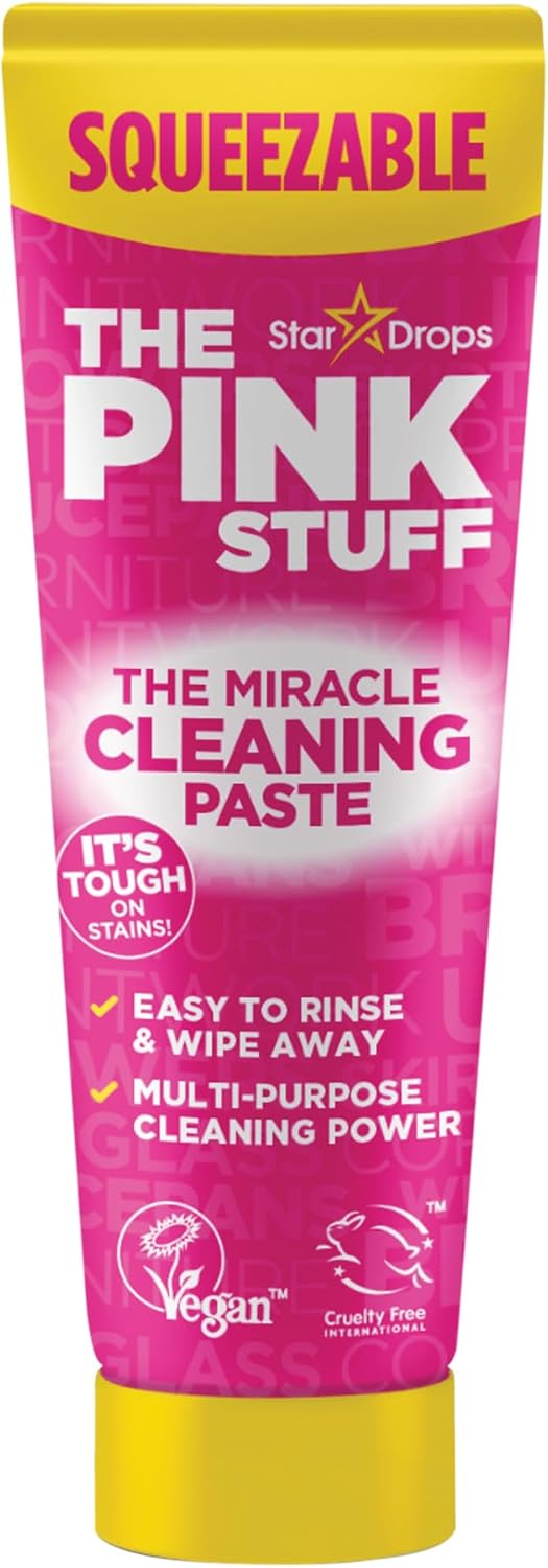 The Pink Stuff The Miracle Squeezable Cleaning Paste 300g Easy to Rinse Multi Purpose Cleaner for Kitchen Bathroom Cooktops Tiles Sinks Showers and More