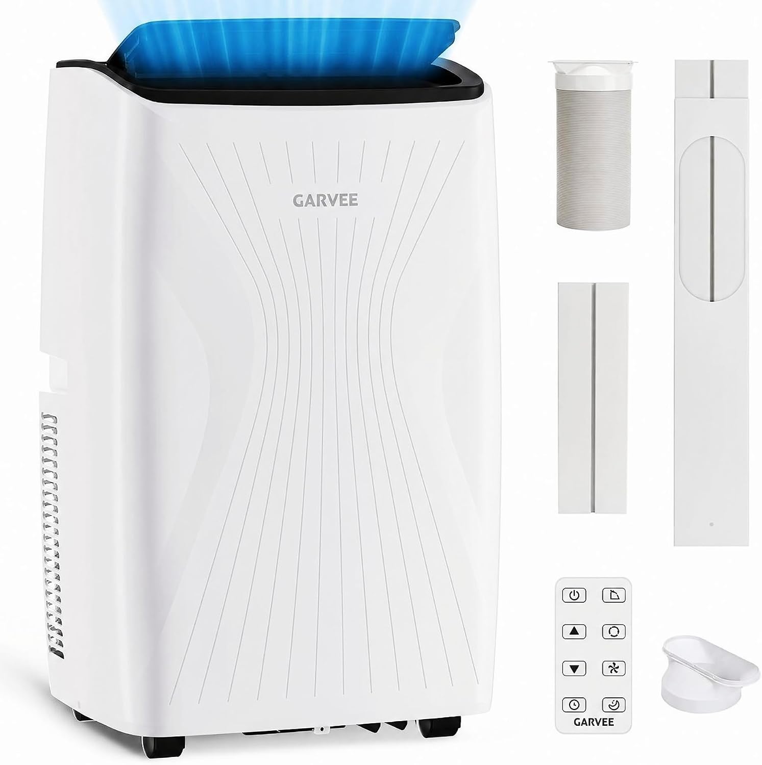 14,000 BTU Portable Air Conditioner, 4-IN-1 Portable AC Unit for Large Rooms Up to 750 Sq. Ft. with Cooling, Dehumidifier, Fan, Sleep, Auto Swing, LED Display, 24H Timer, Remote & Installation Kits