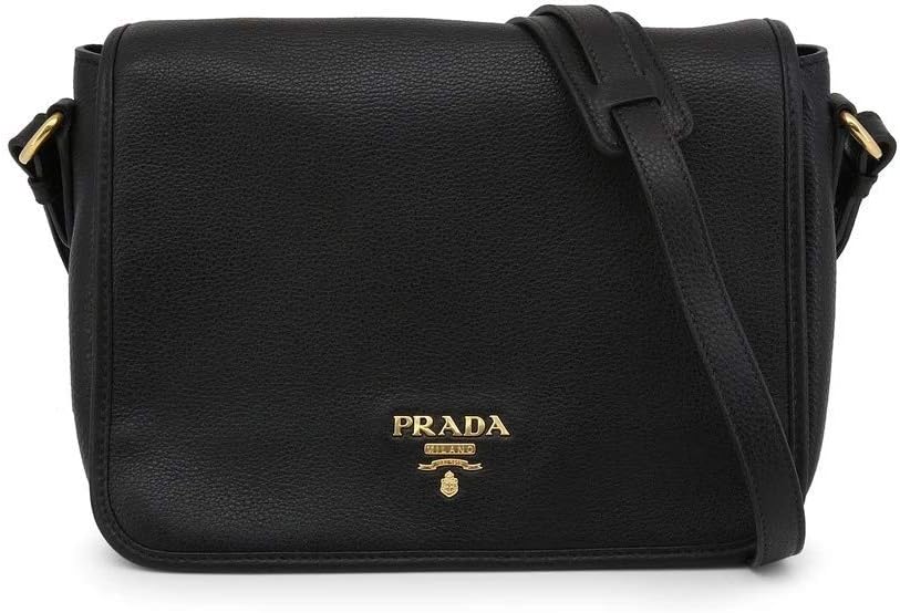 Prada Messenger Bag Handbag For Women - Vitello Phenix Nero Black Pattina Shoulder Messenger Bag 1BD091 Bags For Women