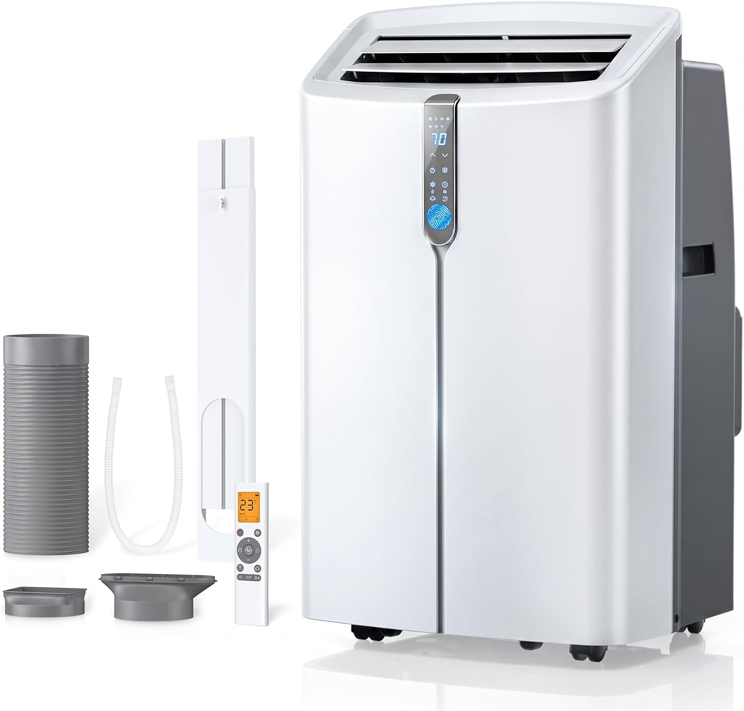 12000 BTU Portable Air Conditioners, AC Unit Cools up to 600 sq. ft., Cooling, Dehumidifier & Fan, Auto Evaporation, Silent Sleep Mode, Energy-Saving Portable AC with Remote & Ventilation Kit