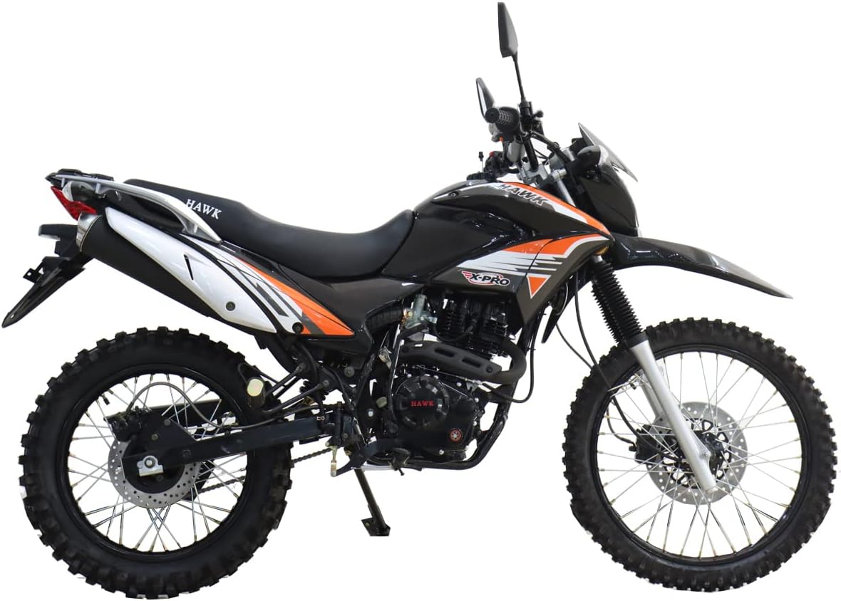 X-PRO Hawk 250 Dirt Bike, 229cc 4-Stroke Gas Dual Sport Enduro Motorcycle, 5-Speed Manual Transmission, Electric/Kick Start, 21"/18" Wheels, Front & Rear Hydraulic Disc Brakes