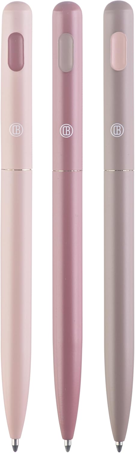 DIVERSEBEE Black Ink Ballpoint Pens, 3 Pack Retractable No Bleed Bible Pens, Cute Aesthetic Pastel Pens for Teachers, Bible Study Journaling Supplies, School Office Gifts Accessories, 1.0mm (Blush)