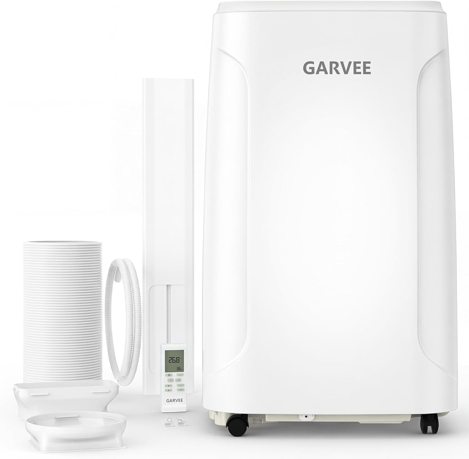 Garvee Portable Air Conditioner 14,000BTU, Remote Control, Portable AC Unit, Dehumidifier, Fan, 850Sq.Ft Cool/Dry/Swing,Quite,LCD Display,Fast Cool, Air Purification,1400W, CEER7.83,Grey