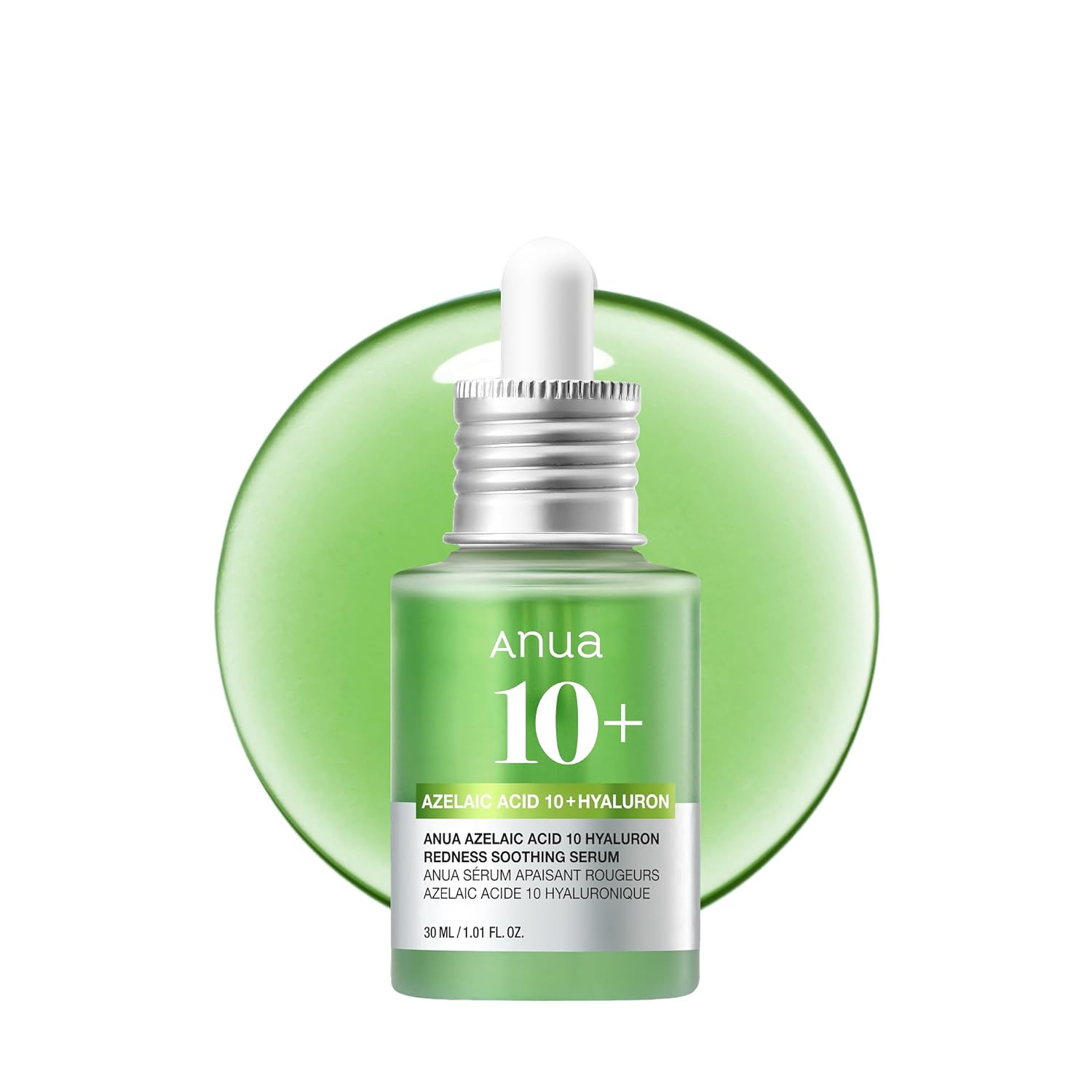 Anua Azelaic Acid 10 Hyaluron Redness Soothing Serum, Facial Serum for Blemish-Prone & Oily-Prone Skin, Lightweight & Hydrating Blemish Care, Hyaluronic Acid, Korean Skincare, 1.01 fl oz.