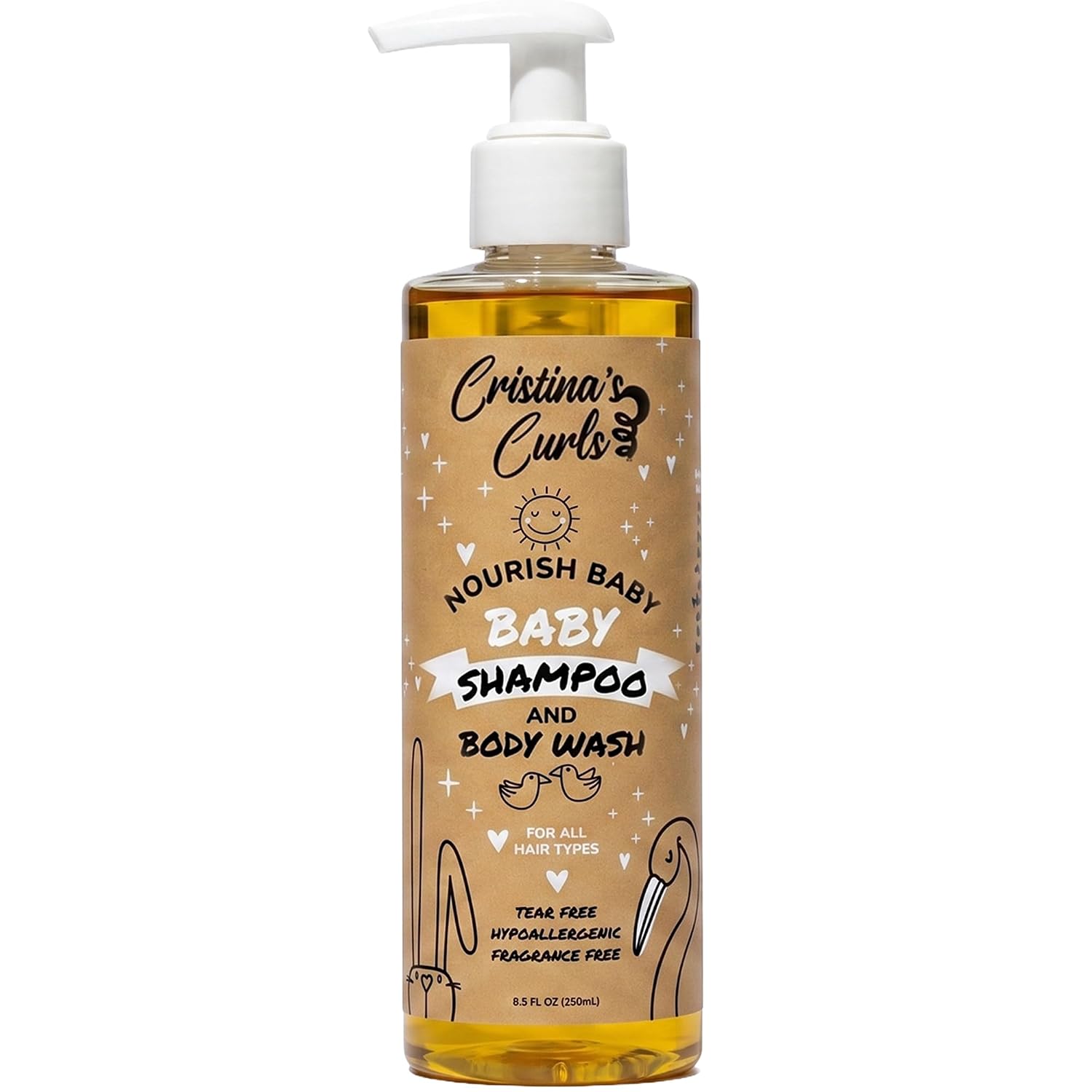 Cristina's Curls Baby Shampoo & Body Wash – Gentle Low-Foam Head-To-Toe Clean For Newborns And Sensitive Skin