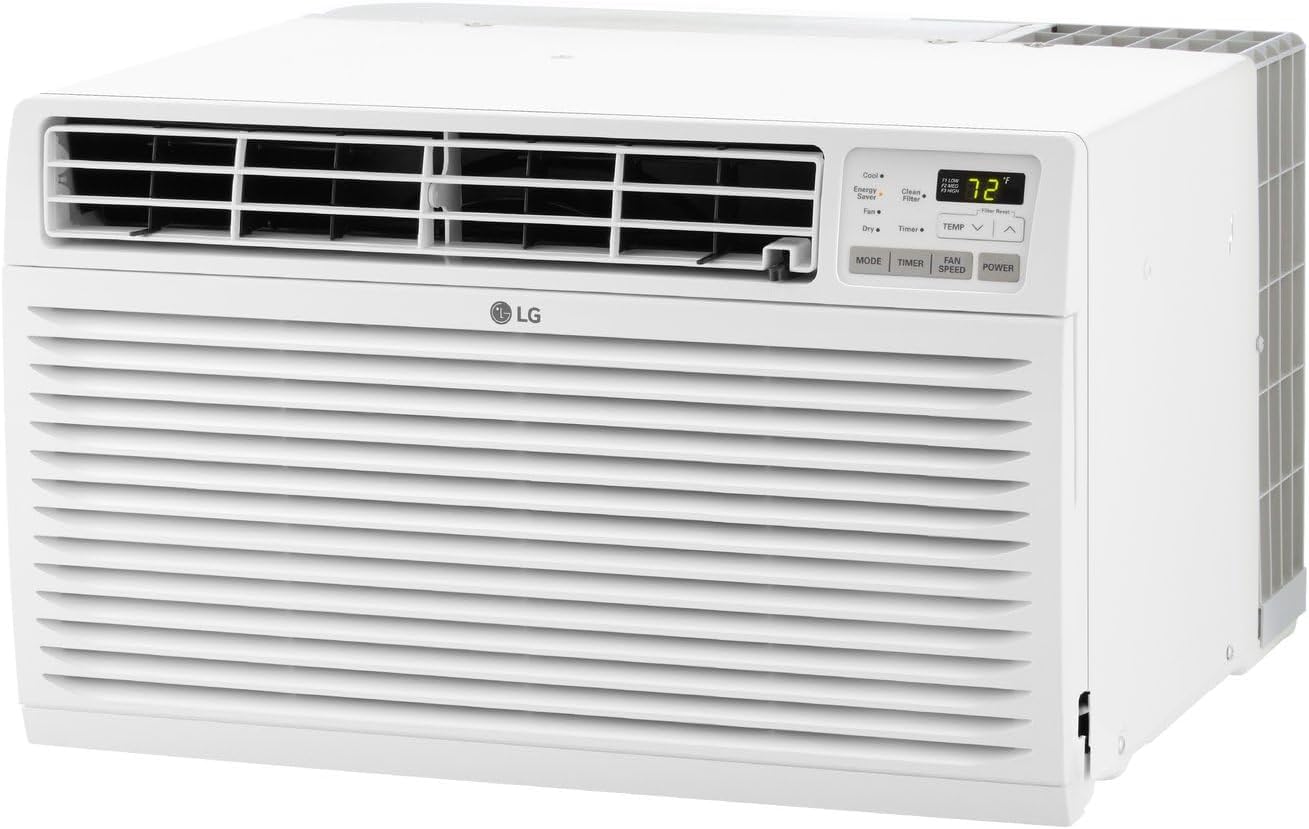 LG 7,800 BTU Through the Wall Air Conditioner, 115V, AC Wall Unit for Rooms up to 330 Sq. Ft., Perfect for Bedroom or Office, Wall Mounted AC Unit with Remote and 3 Cool & Fan Speeds, White